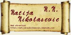 Matija Nikolašević vizit kartica